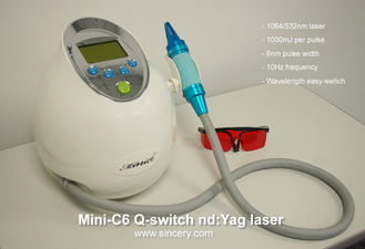 Q에 의하여 전환되는 ND YAG 레이저 문신 제거 기계, 무통 피부 관리 기계