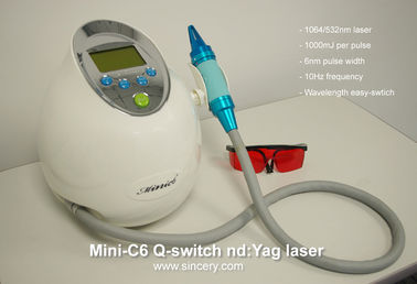 ND YAG Q - 가까운 반복 자가 물 공기 냉각을 가진 문신 제거를 위한 전환된 레이저